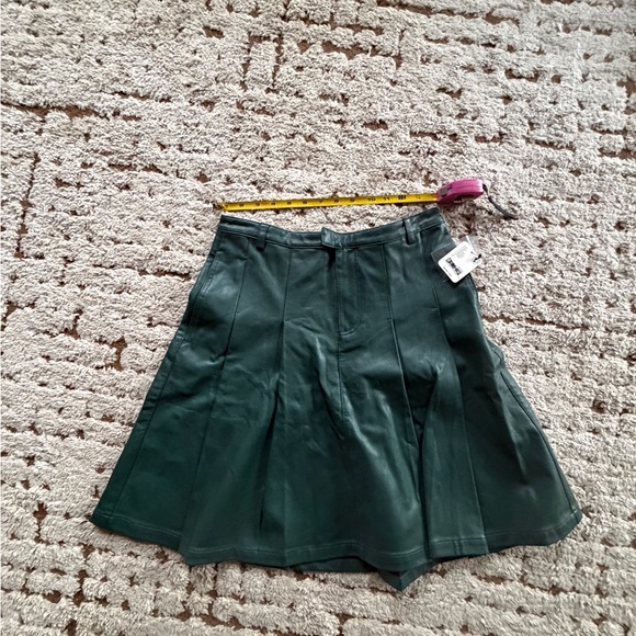 Free People Dresses & Skirts - Free People Dark Green Faux Leather Skirt
